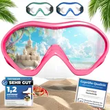 KIDVERSE Taucherbrille Kinder mit Nase - Panorama Tauchmaske Kinder - Schwimmbrille mit Nase für Mädchen & Jungen - wasserdichte Kindertaucherbrille