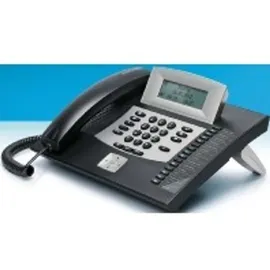 Auerswald COMfortel 1600 Systemtelefon, ISDN Headsetanschluss, Freisprechen, Touchscreen Beleuchtetes Display Schwarz,