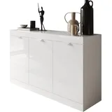 INOSIGN Sideboard »Slim«, Breite 136 cm, weiß Hochglanz Lack, weiß