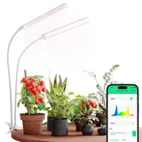 BBSolar Smart Pflanzenlampen LED Vollspektrum Pflanzenlicht 2 Köpfe, 138 leds Pflanzenleuchte 2500lm mit Zeitplan, Fernzugriff, Dimmbar Wachstumslampe für Innenpflanzen, Zimmerpflanzen