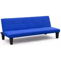 2- Sitzer Mikrofasersofa Klappsofa Schlafsofa mit Onyx-Füßen für Wohn- und Gästezimmer - Blau