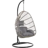 Beliani Hängesessel, Grau, Kunststoff, 97x199x97 cm, Gartenmöbel, Hängesessel