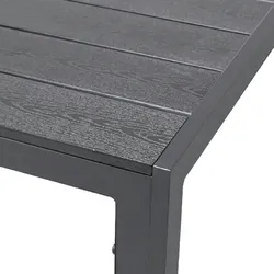 INDA-Exclusiv Großer Non-Wood Gartentisch aus Aluminium anthrazit / grau 180x90cm