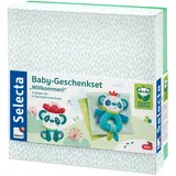 Selecta 61080 Tulips Garden, Baby Geschenkset, Willkommen, 3-teilig, bunt