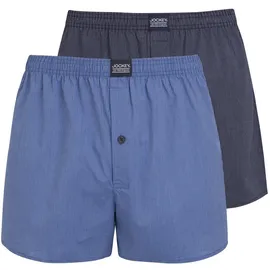 Jockey Everyday Striped Boxershorts Blau/Grau M 2er Pack