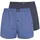 Jockey Everyday Striped Boxershorts Blau/Grau M 2er Pack