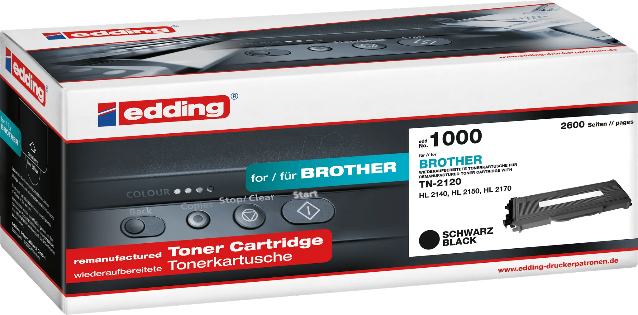 EDDING EDD-1000 - Toner, Brother, schwarz, TN-2120, rebuilt