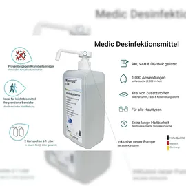 Blanc HYGIENIC SET: Blanc Hygienic Hebelspender 1.000ml + 2x 1 Liter Haut- und Händedesinfektion mit vormontierter Pumpe