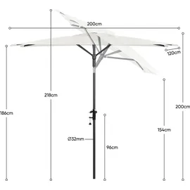 Sekey Balkonschirm 200 x 125 cm Creme