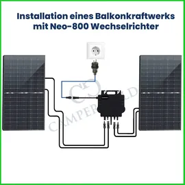 epp solar Balkonkraftwerk Komplettset 880W Bifazial Growatt NEO Wechselrichter 800W PV