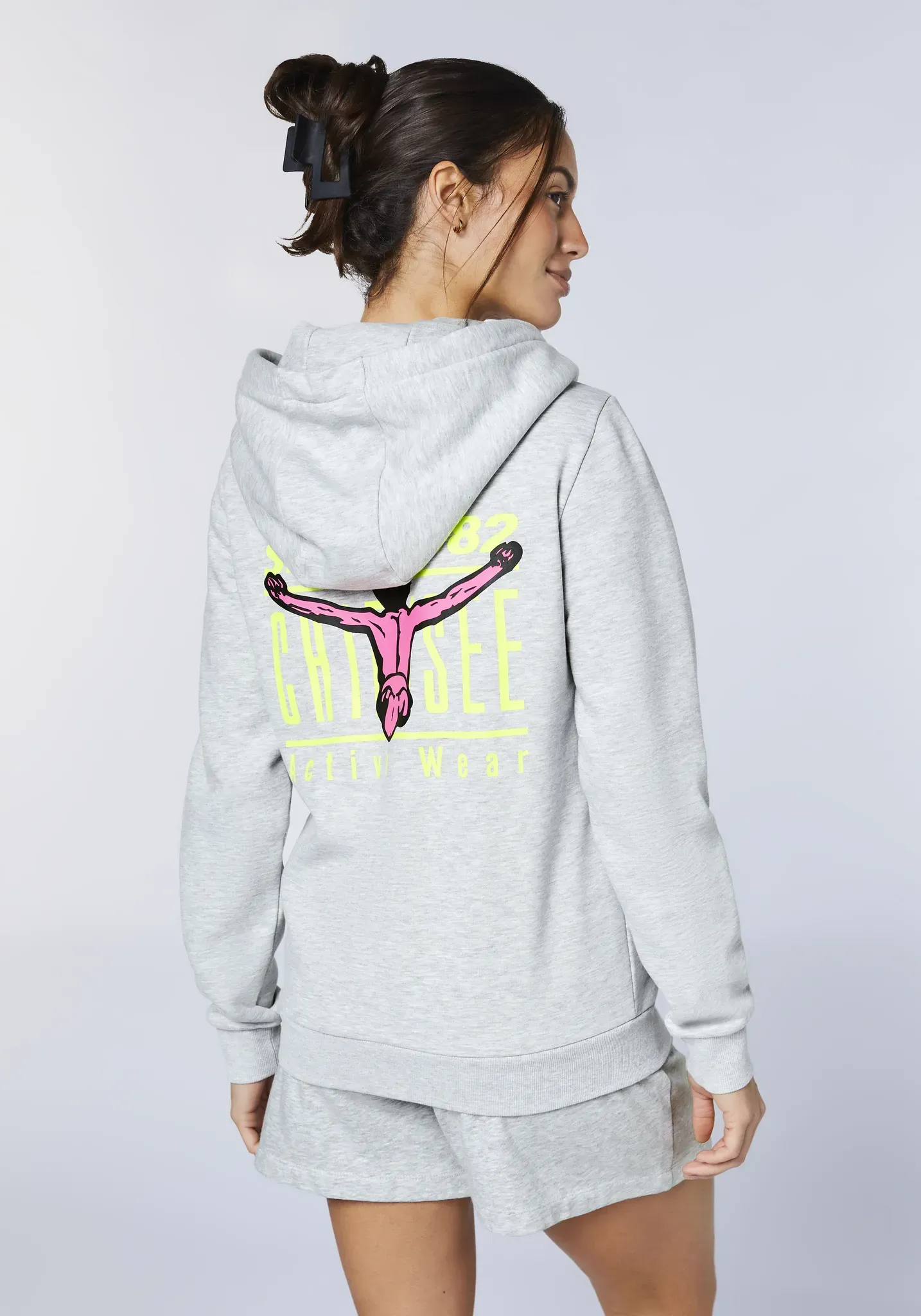 Kapuzensweatjacke CHIEMSEE, Damen, Gr. S (36), high, rise, 76% Baumwolle, 22% Polyester, 2% Viskose, Sweatjacken