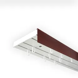 Gardinenschiene SN DECO GROUP "Vorhangschiene SH mit Blende" Gr. 4, weiß (weiß, mahagonifarben), L:200cm T:8,95cm, Kunststoff, Gardinenstangen