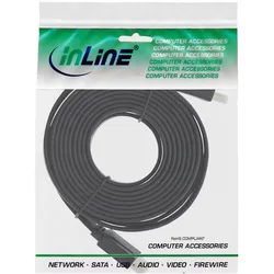 InLine HDMI-High Speed Flachkabel mit Ethernet - verg. Kontakte - schwarz - 5m