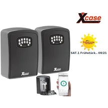 Xcase 2er Set Mini-Schlüssel-Safe mit Bluetooth und App, IP54