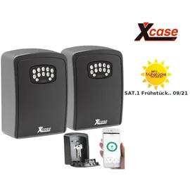Xcase 2er Set Mini-Schlüssel-Safe mit Bluetooth und App, IP54