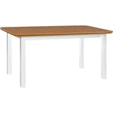Esstisch Wenus 2, ausziehbar und klappbar, Buchenholz Eichenfurnier, 140-180x80x76 cm - Braun