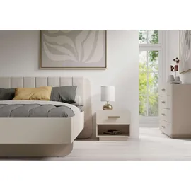 Home Affaire Polsterbett HOME AFFAIRE "CLAREI mit gepolstertes Kopfteil, in 2 Breiten 160 und 180 cm", beige (creme, creme), B:189,1cm H:100,5cm L:203,2cm, 100% Polyester, Betten, Polsterbett, Bettgestell ohne Bettkasten und Matratze, gemütlich und modern