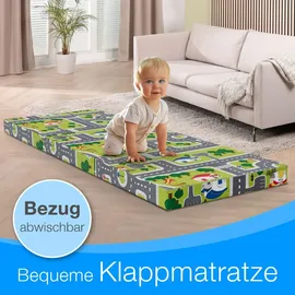 eloneo Gästematratze Kinder faltbare Klappmatratze Gästebett, Höhe 9 cm