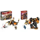 LEGO NINJAGO Coles Erddrache EVO, Spielzeug zum Sammeln & NINJAGO Coles Erdmech, Actionfiguren-Spielzeug mit veränderbarem Mech, Ninja-Set