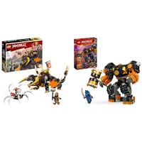 LEGO NINJAGO Coles Erddrache EVO, Spielzeug zum Sammeln & NINJAGO Coles Erdmech, Actionfiguren-Spielzeug mit veränderbarem Mech, Ninja-Set