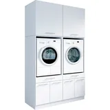 laundreezy Mehrzweckschrank-Set 135 x 238 x 68 cm Weiß
