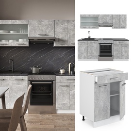 Vicco R-Line, Küchenzeile KÜCHENBLOCK EINBAU Beton