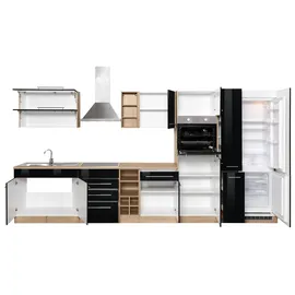 kochstation Küchenzeile KS-Eton 390 cm schwarz