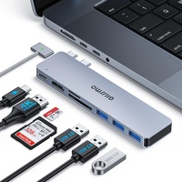 GIISSMO USB C HUB 7 IN 2 MacBook Pro/Air Adapter mit Thunderbolt 3, 4K HDMI, 3* USB 3.0 Ports, SD/TF Kartenleser Kompatibel mit MacBook Pro 2020-2016, MacBook Air 2020-2018...