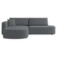 MIRJAN24 Ecksofa Zerte Cord, mit Schlaffunktion und Bettkasten, L-Form Sofa (Poso 22, Ecksofa: Links) - Grau