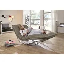 W.Schillig Relaxliege daily dreams Leder 95 x 85 x 169 cm Braun mit Kissen