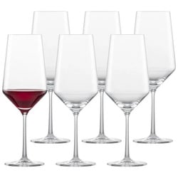 Zwiesel Glas Rotweinglas Pure Bordeaux Rotweingläser 680 ml 6er Set, Glas weiß