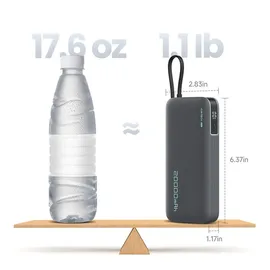 OEM Powerbank mit integriertem Usb-c-kabel, – Weiß