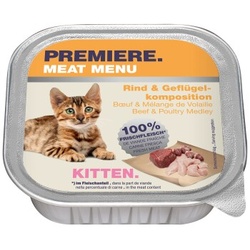 PREMIERE Meat Menu Kitten Rind & Geflügelkomposition 16x100 g