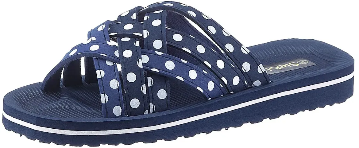 Badepantolette CLASSIC BASICS, Damen, Gr. 39, blau (marine), Synthetik, Schuhe Pantolette
