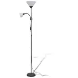 Stehlampe - Moderne Leselampe - 180 cm - E27 + E14 Fassungen - Doppelschalter - Edelstahl - Armeegrün