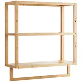 [en.casa] Badezimmerregal, Natur, Holz, 52x58.5x21 cm, Badezimmer, Badezimmerregale, Badregale