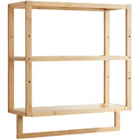 [en.casa] Badezimmerregal, Natur, Holz, 52x58.5x21 cm, Badezimmer, Badezimmerregale, Badregale