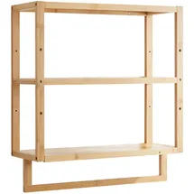 [en.casa] Badezimmerregal, Natur, Holz, 52x58.5x21 cm, Badezimmer, Badezimmerregale, Badregale