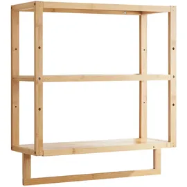 [en.casa] Badezimmerregal, Natur, Holz, 52x58.5x21 cm, Badezimmer, Badezimmerregale, Badregale