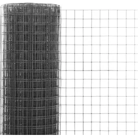 vidaXL Drahtzaun 150 x 150 cm Grau/Stahl