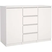 Home Affaire Kommode HOME AFFAIRE "Naia, Sideboard, 4 Schubladen, 2 Türen, Aufbewahrung, grifflose Front", weiß (matt weiß), B:120,8cm H:90,7cm T:50cm, Holzwerkstoff, Sideboards, Kommode, Mit Einlegeböden, modern, skandinavisches Design, in mehrere Farben