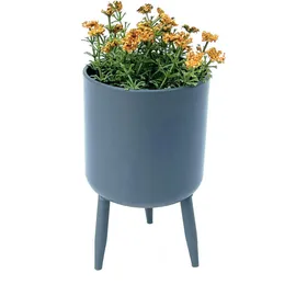 DanDiBo Ambiente Blumentopf mit Füßen 17 x 17 x 10 cm Grau