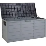 Beliani Auflagenbox aus Kunststoff grau/schwarz Gartentruhe Outdoor Kissenbox Locarno