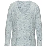 Buffalo V-Ausschnitt-Pullover blau-creme 40/42