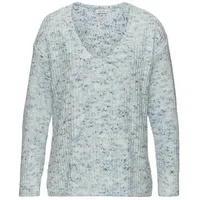 Buffalo V-Ausschnitt-Pullover blau-creme 40/42