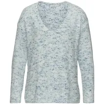 Buffalo V-Ausschnitt-Pullover blau-creme 40/42