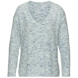 Buffalo V-Ausschnitt-Pullover blau-creme 40/42