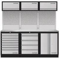 Kraftwerk Werkstattschrank Edelstahl 48,80 cm/200 cm weiß