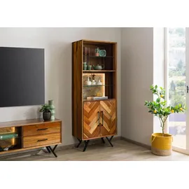 MASSIVMOEBEL24.DE Standregal 70 x 40 x 186 cm Beige