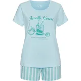 VIVANCE Shorty Pyjama-Shorts Blau/Weiß 32/34